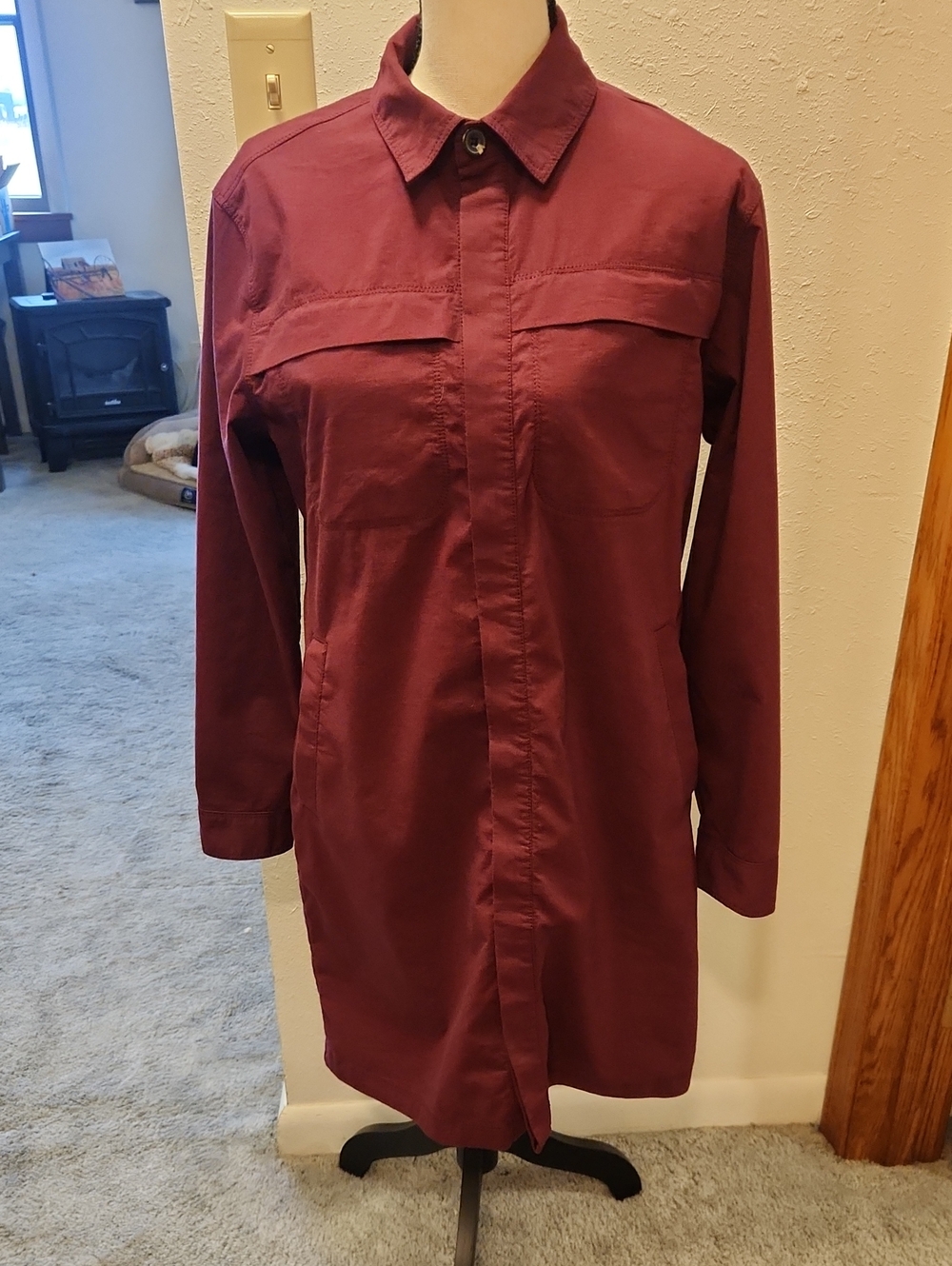 Title Nine Women's Shirt Dress In Maroon, Medium